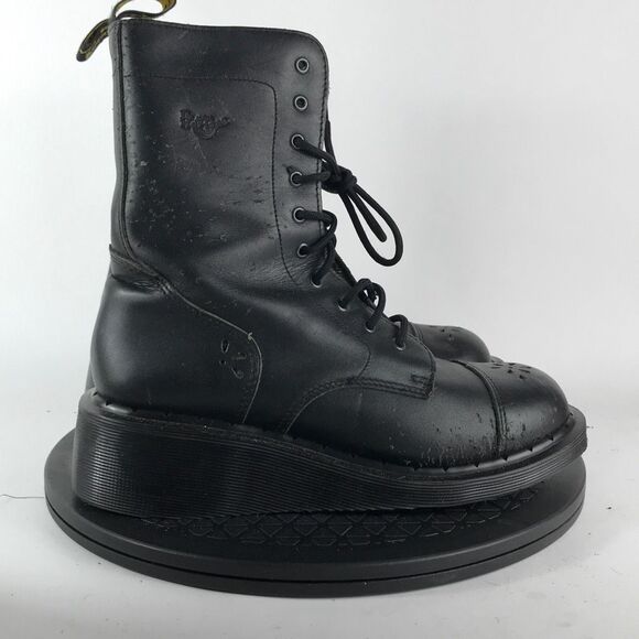 Dr. Martens MIE Daisy Y2K Cap Toe Wedge 10-Eye Black Boots Women’s Size 5 - Picture 4 of 12